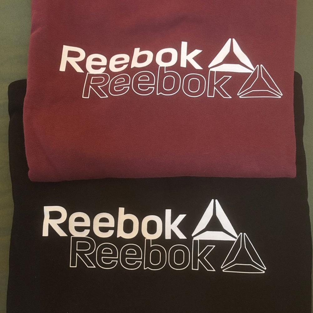 Reebok Burgundy and Black Logo Sweatshirts